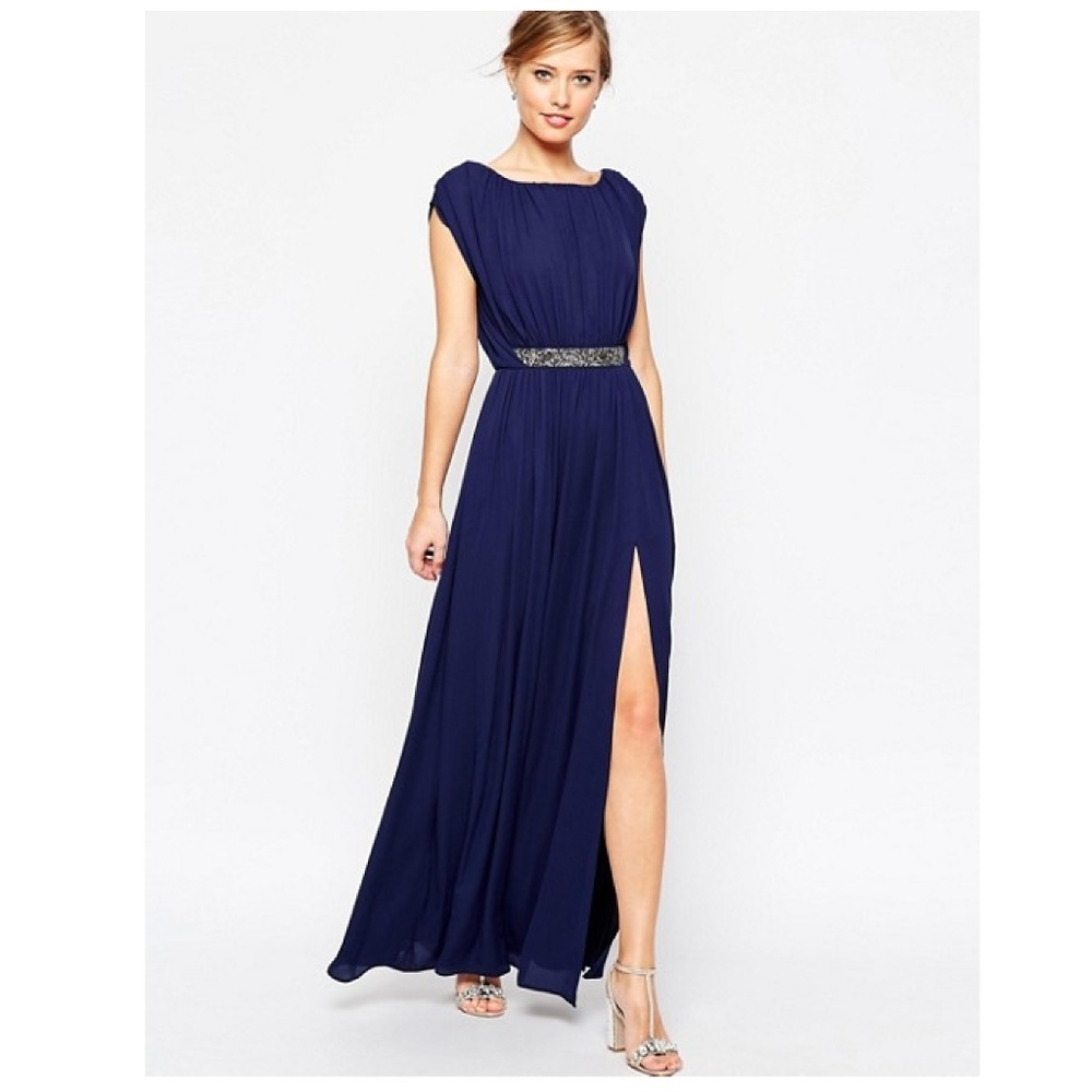 Embellished Waist Maxi Dress